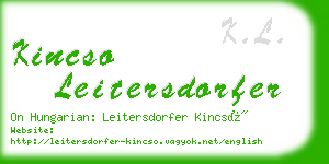 kincso leitersdorfer business card